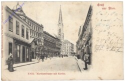 Wien 18, Martinsstrasse mit Kirche