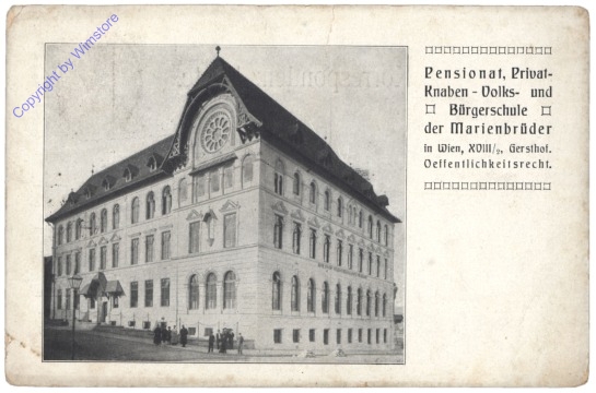 Wien 18, Pensionat, Privat-Knaben-Volks- und Bürgerschule der Marienbrüder