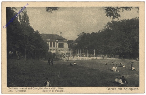 Wien 19, Volksrestaurant und Café "Krapfenwaldl", Garten mit Spielplatz
