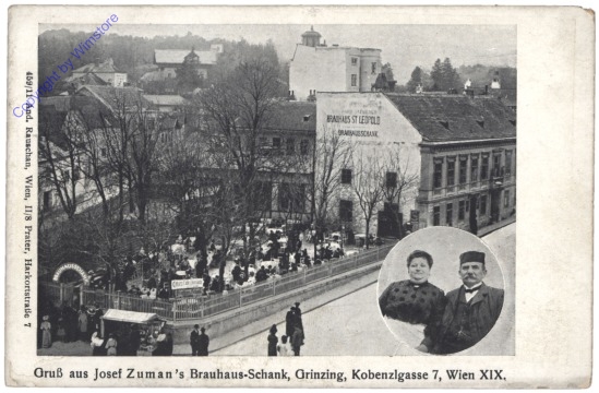 Wien 19, Gruss aus Josef Zuman's Brauhaus-Schank, Kobenzlgasse