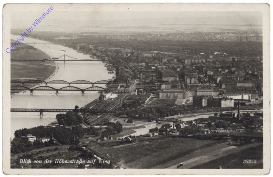 Wien 19, Blick von der Höhenstrasse auf Wien