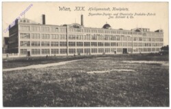 Wien 19, Heiligenstadt, Kreilplatz, Zigaretten-Papier- und chemische Produkte-Fabrik Jac. Schnabl & Co