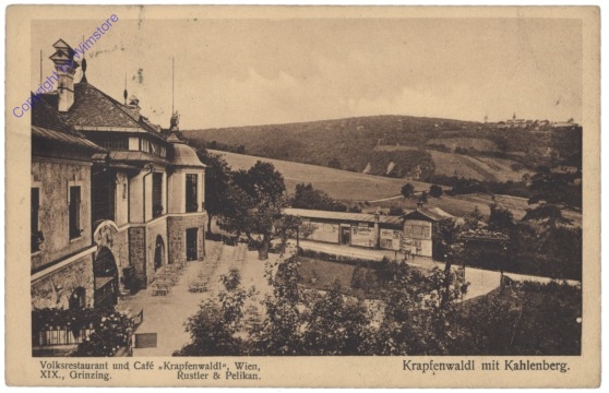 Wien 19, Volksrestaurant und Café "Krapfenwaldl", Krapfenwaldl mit Kahlenberg