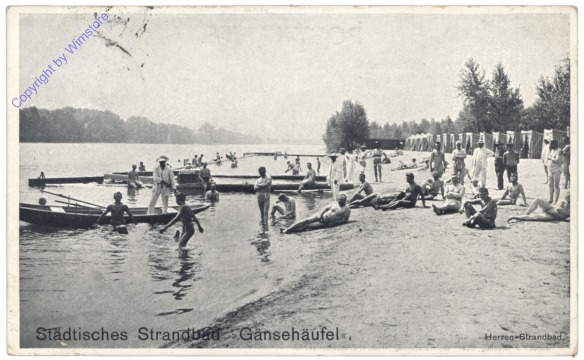 ak140359 Wien 22, Städt. Strandbad Gänsehäufel, Herren-Strandbad
