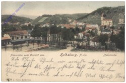 Wien 23, Kalksburg, Panorama vom Convict aus, Pfarrkirche