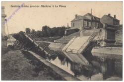Zerstörte Brücke zwischen mezieres & Le Pheux