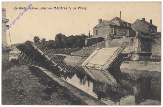 ak140731 Zerstörte Brücke zwischen mezieres & Le Pheux