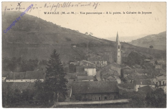 Waville, Vue panoramique, A la pointe, le Calvaire de Joyeuse