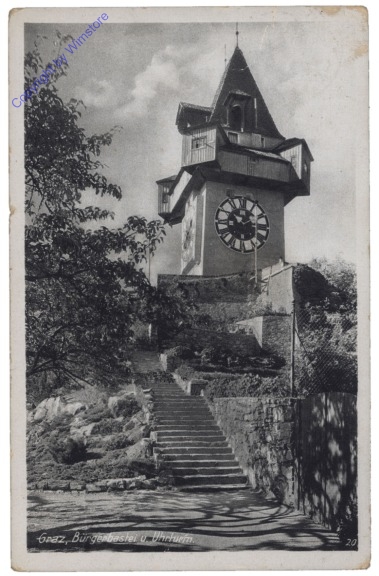 ak140955 Graz, Bürgerbastei u. Uhrturm