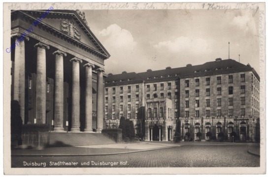 ak141012 Duisburg, Stadttheater und Duisburger Hof