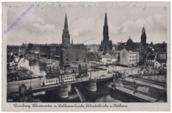 Duisburg, Schwanentor m. Liebfrauenkirche, Salvatorkirche u. Rathaus