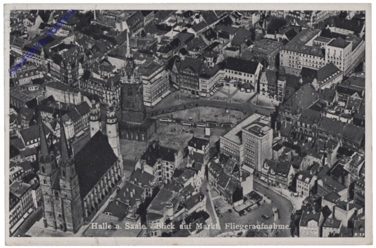 ak141018 Halle a. Saale, Blick auf Markt, Fliegeraufnahme