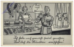 Soldat in der Bäckerei