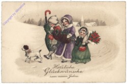 Mädchen mit Hund beim Spazieren