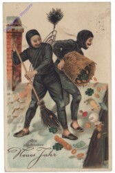 Rauchfangkehrer werfen Glücksbringer vom Dach