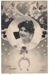 ak141336 Dame mit Hufeisen