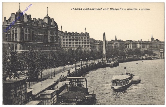 London, Thames Embankment and Cleopatra's Needle