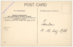 London, Thames Embankment and Cleopatra's Needle