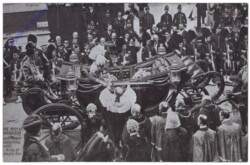 London, The Royal Progress, Lord Mayor presenting Sword on King at Temple Bar