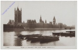 London, The Houses of Parliament from River Thames