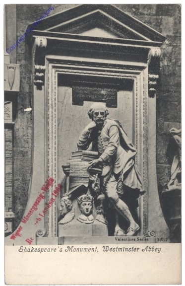 London, Shakespeare's Monument, Westminster Abbey