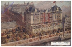 London, Hotel Cecil from River Thames