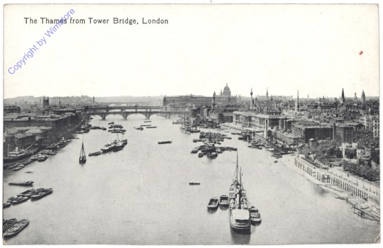 London, The Thames from Tower Bridge