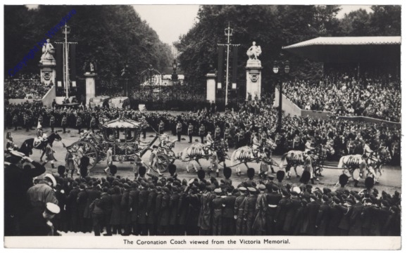 London, The Coronation Coach viewed from the Victoria Memorial
