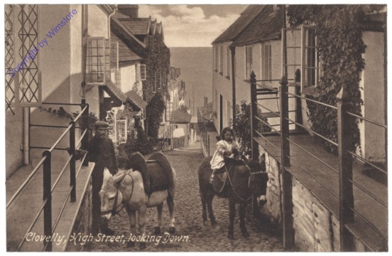Clovelly, High Street, looking Down