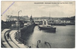 Folkestone, Boulogne steamer leaving Harbour