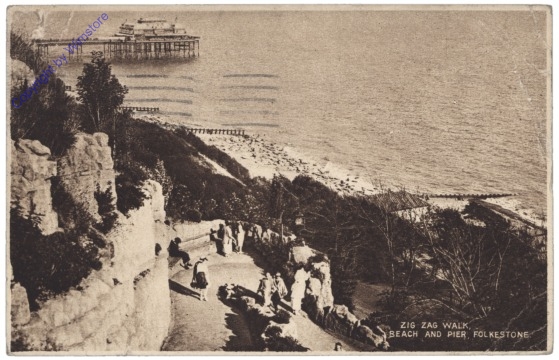 Folkestone, Zig Zag Walk, Beach and Pier