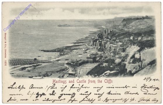 Hastings, and Castle from the Cliffs