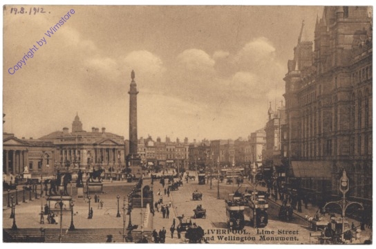 Liverpool, Lime Street and Wellington Monument