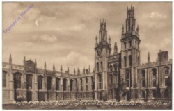 Oxford, All Souls' Quadrangle, Twin Towers & Sundial