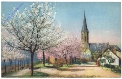 Dorfansicht im Frühling