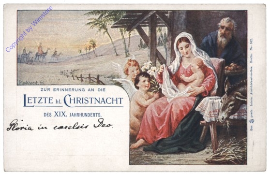 Zur Erinnerung an die letzte hl. Christnacht des XIX Jahrhunderts (Stempel aus Jerusalem)