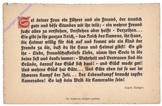 Sei deiner Frau ein Führer und Freund ...