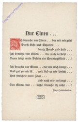 Nur Einen ...