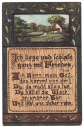 Ich liege und schlafe ganz mit Frieden ...