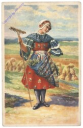 Trachtendame am Feld