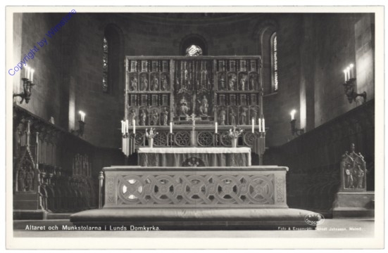 ak143139 Lund, Altaret och Munkstolarna i Lunds Domkyrkas absid