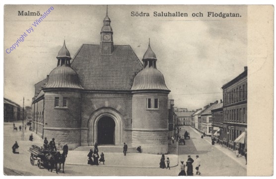 ak143160 Malmö, Södra Saluhallen och Flodgatan