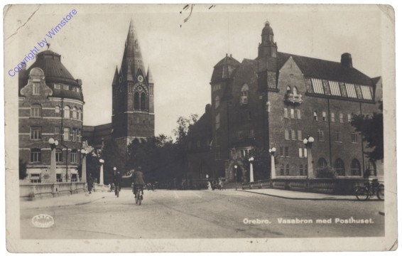 ak143186 Örebro, Vasabron med Posthuset