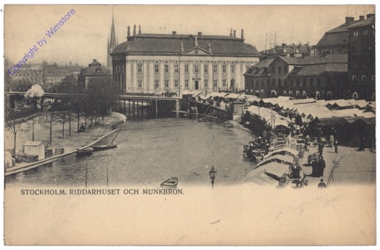 ak143319 Stockholm, Riddarhuset och Munkbron
