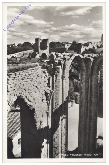 ak143355 Visby, Valvbagar Nicolai ruin