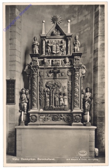 ak143359 Visby, Domkyrkan, Barockaltaret
