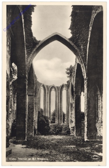 ak143367 Visby, Interiör av S:t Nicolaus