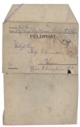 Feldpostkarte mit Wappen aus Naturmaterialien und Edelweiß