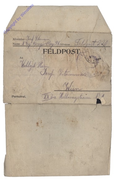 ak143617 Feldpostkarte mit Wappen aus Naturmaterialien und Edelweiß