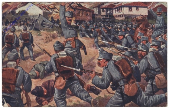 ak143746 Öst.ung. Fusstruppen erstürmen eine russische Position